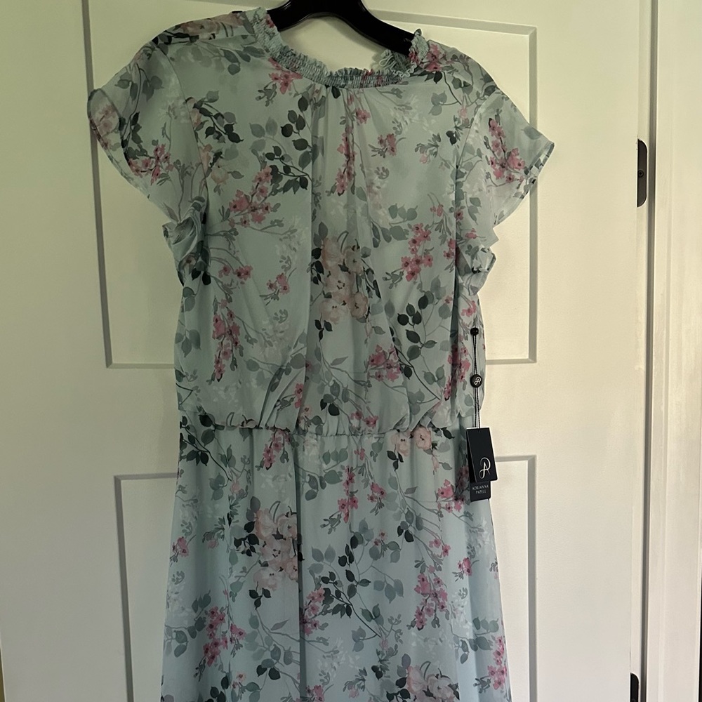 NWT Adrianna Papell Floral Short Printed Chiffon Dress Size 8